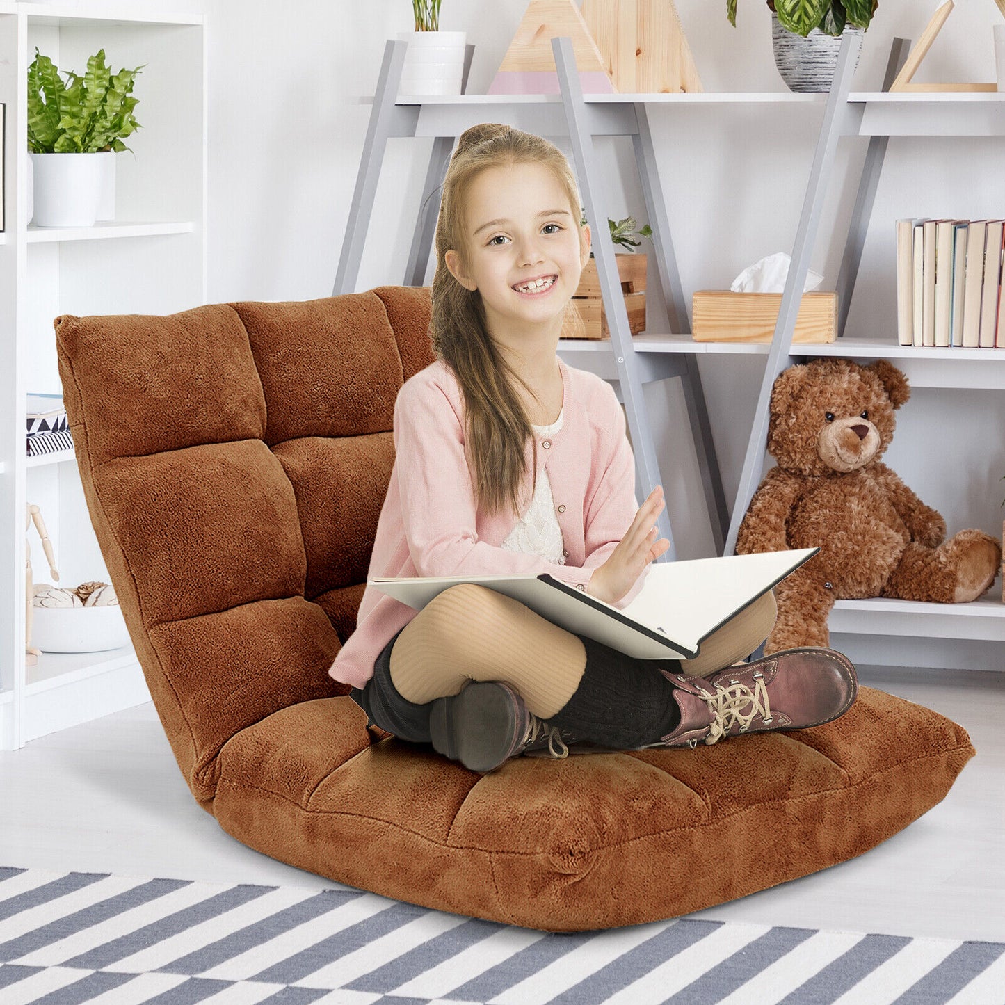 Varossa Versatile Adjustable Recliner Sofa Couch Yoga Chair (Large, Red)