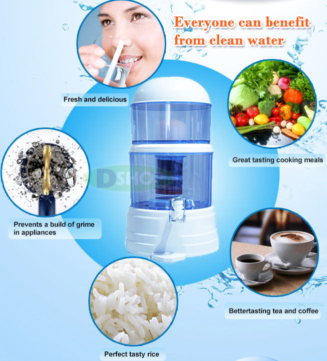 8 Stage Natural Mineral Benchtop Water Purifier Filter & 2 Bonus Extra Filters B
