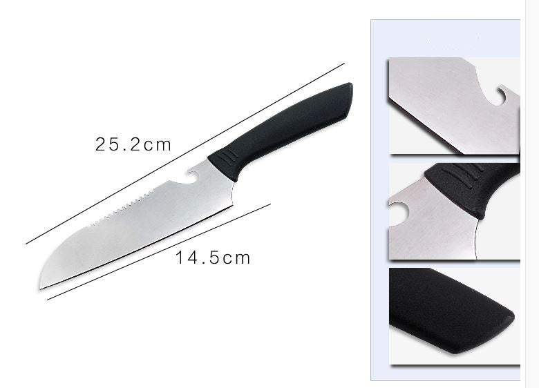 8-Piece Chef's Stainless Steel Knife Wooden Block Set
