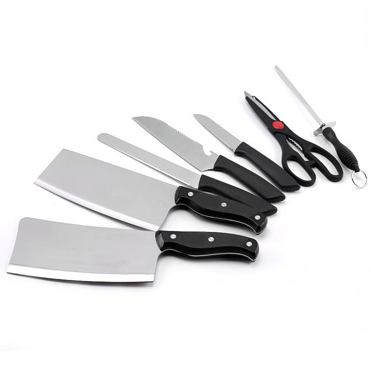 8-Piece Chef's Stainless Steel Knife Wooden Block Set