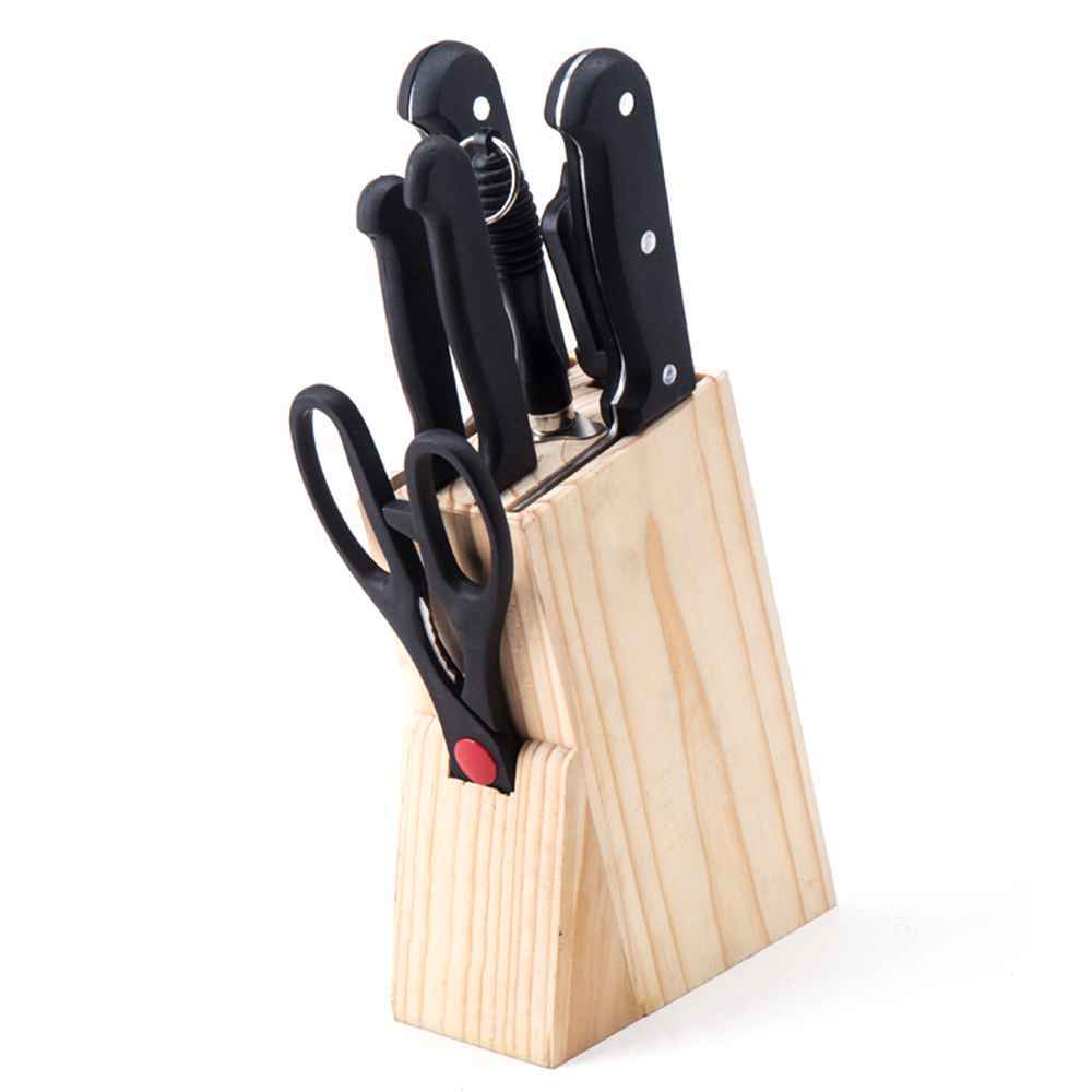 8-Piece Chef's Stainless Steel Knife Wooden Block Set