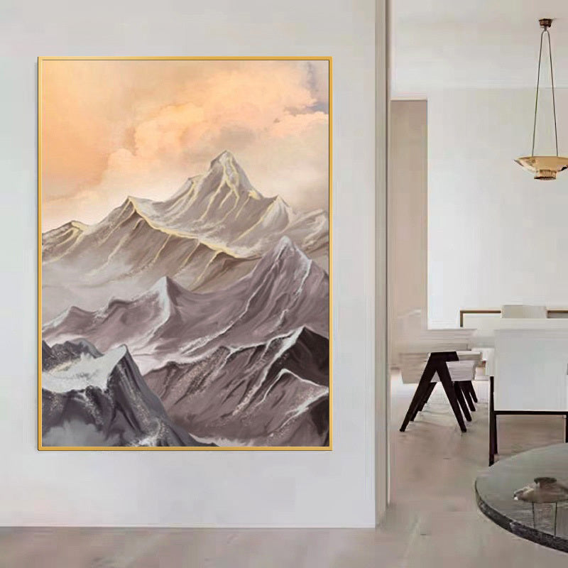 Mountain Scenery Painting Framed Canvas Wall Art - 60cm x 80cm