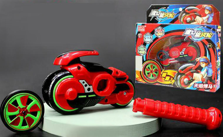 Magic Motorbike Spinner Wheel Spinning Top Burst Toy (Red)