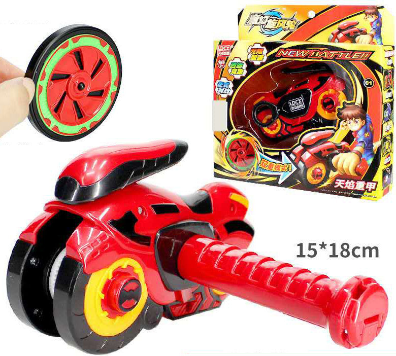 Magic Motorbike Spinner Wheel Spinning Top Burst Toy (Red)