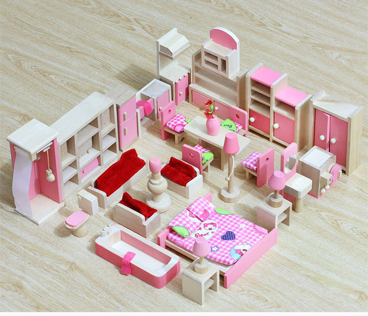 Wooden Furniture Toy Set - Bathroom 5 Pieces