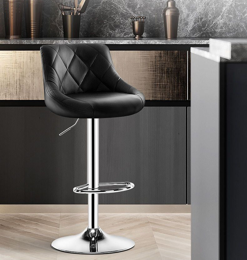 2 x Symphony High Back Faux Leather Bar Stools (Black)