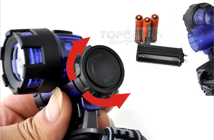 Two Pack 2 x 3W LED High Power Mini Head Lamp Blue Headlight