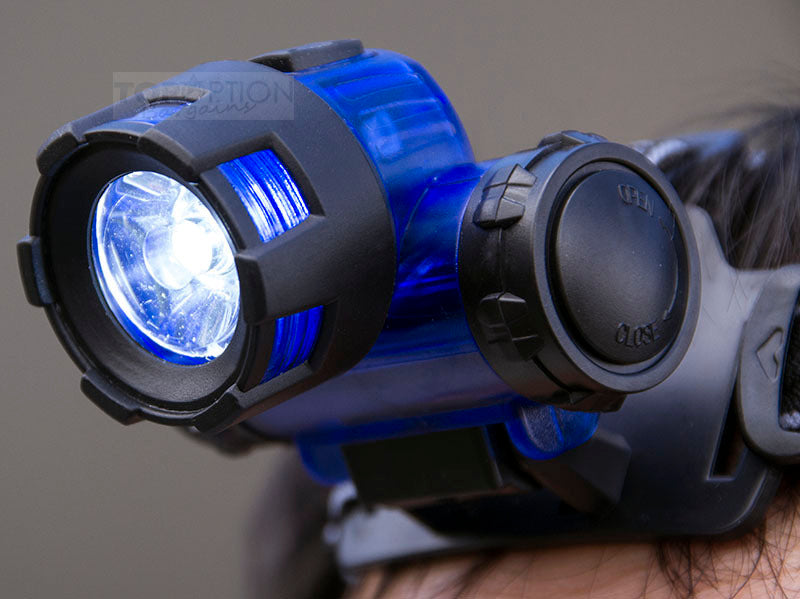 Two Pack 2 x 3W LED High Power Mini Head Lamp Blue Headlight