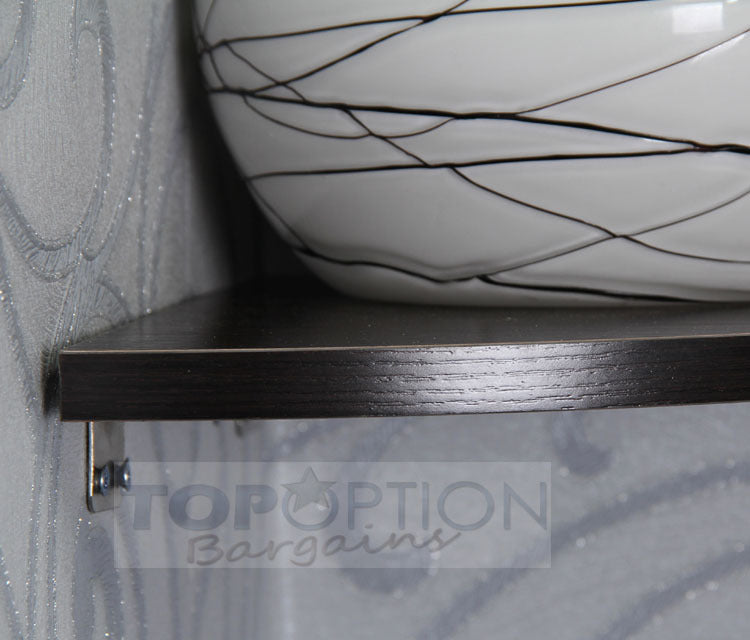Solid Corner Wall Mount Shelf Dark Walnut