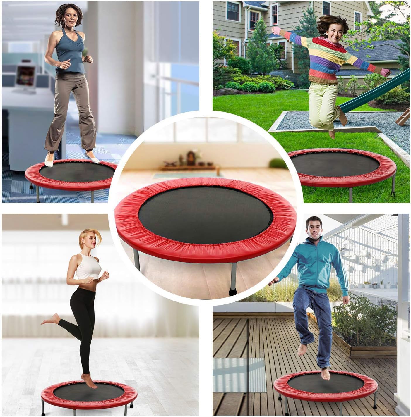 40" Mini Trampoline Home Fitness Gym (Red)
