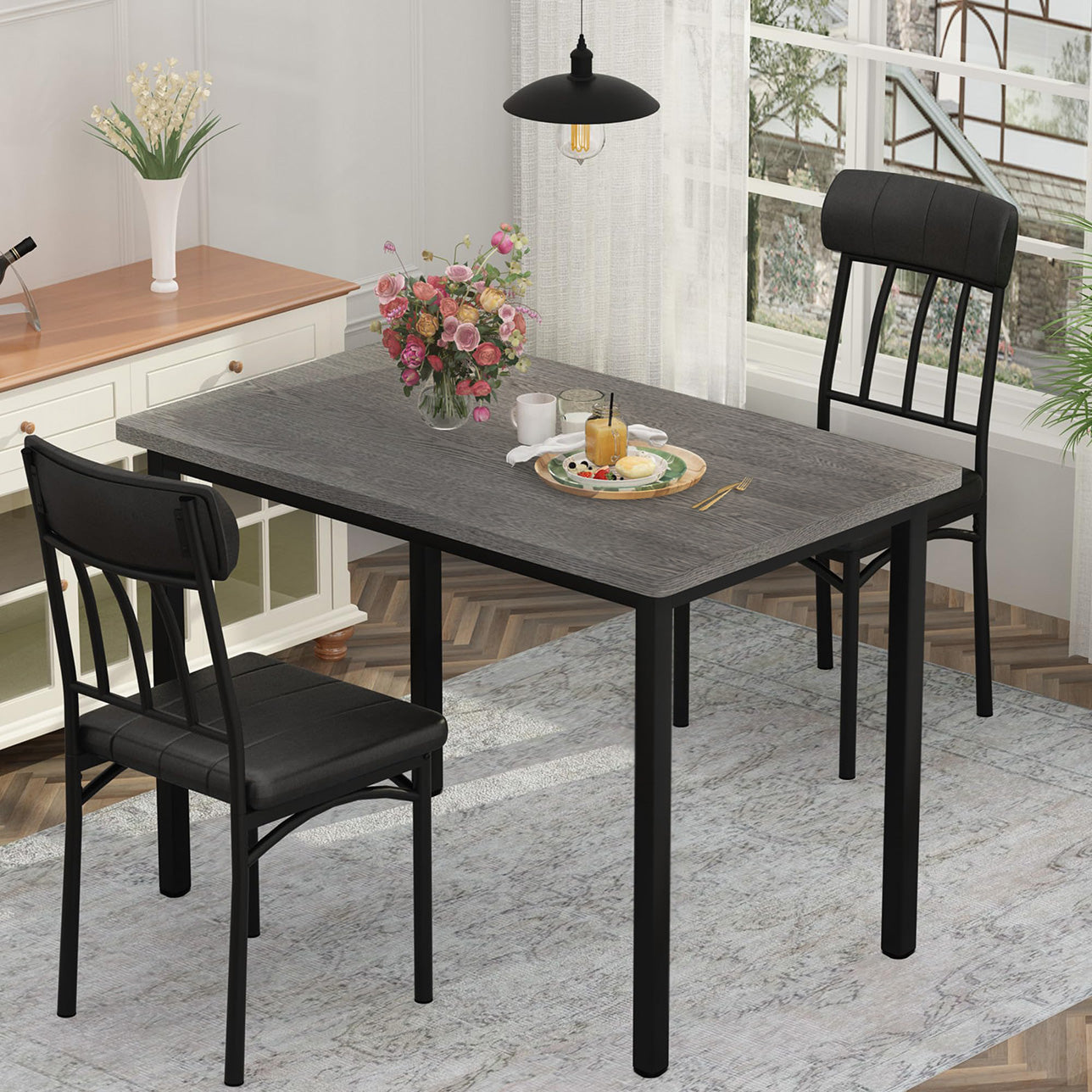 Heritage Industrial Wood & Metal Dining Table 100cm