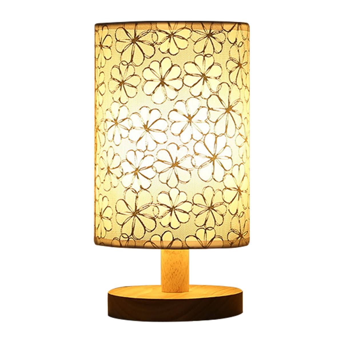 Classic Floral Wooden LED Decorative Table Lamp Night Light