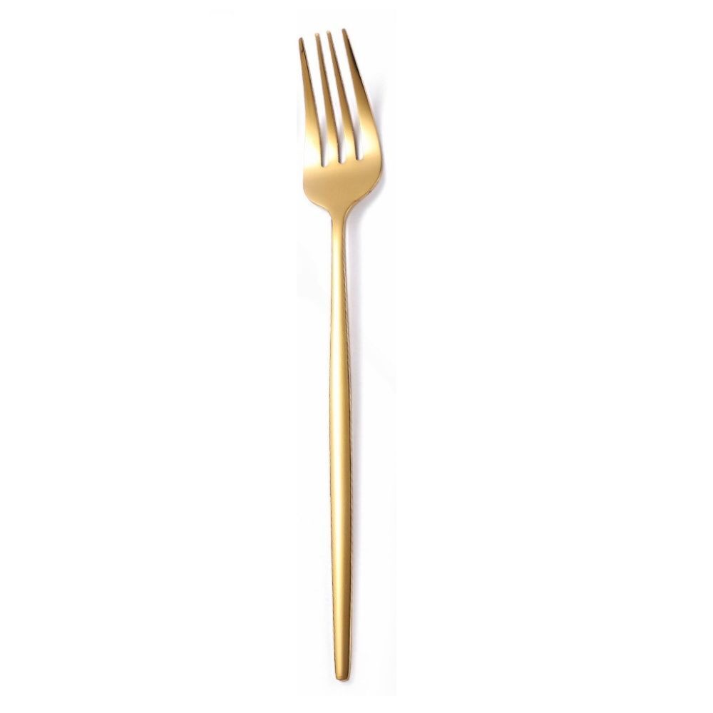 9PC Premium Cutlery Portable Travel Set Stainless Steel Knife Fork Spoon Straws (Gold)