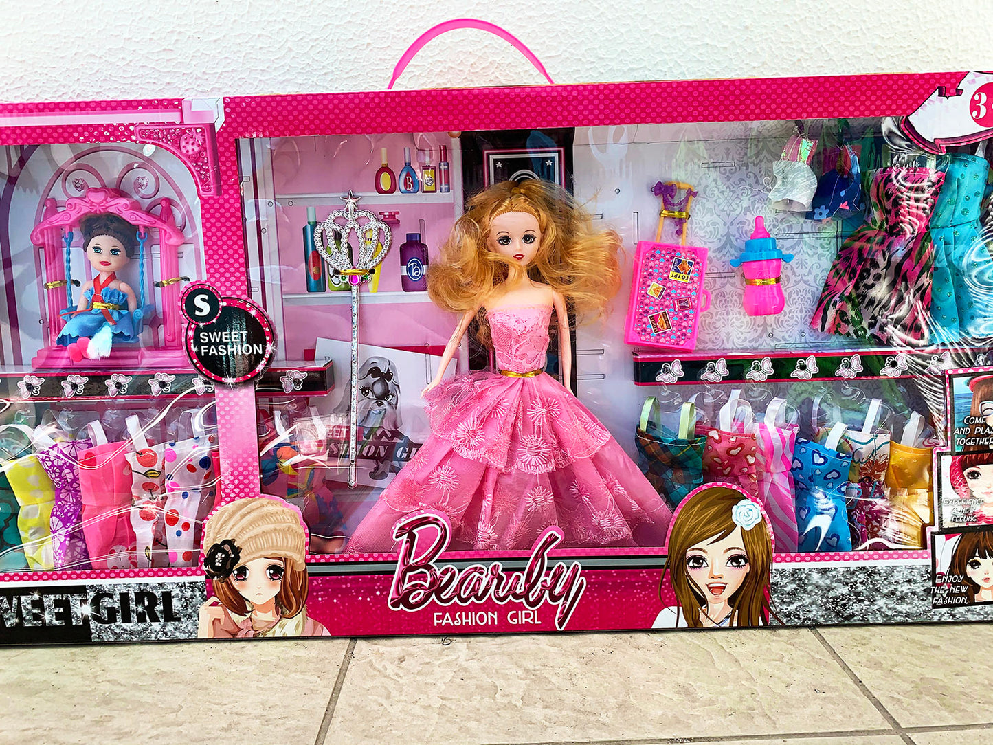 Large Dolls & Clothes Girls Play Gift Set