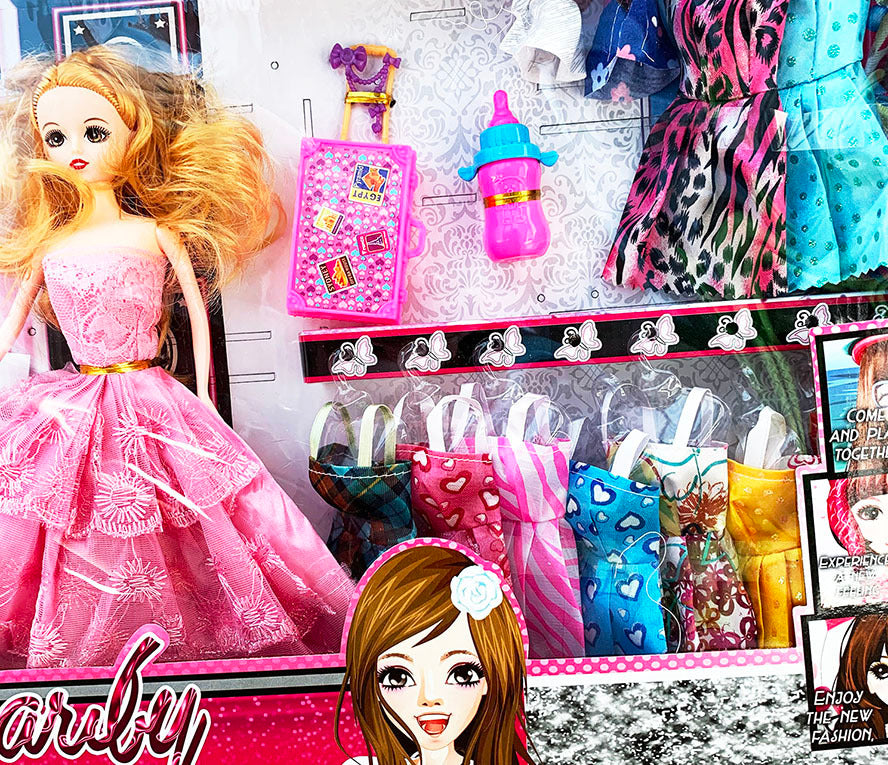 Large Dolls & Clothes Girls Play Gift Set