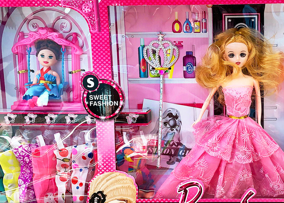 Large Dolls & Clothes Girls Play Gift Set