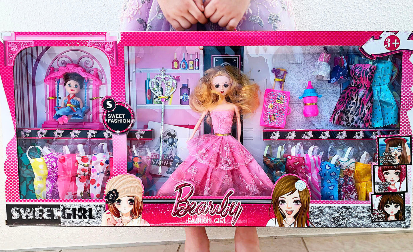 Large Dolls & Clothes Girls Play Gift Set
