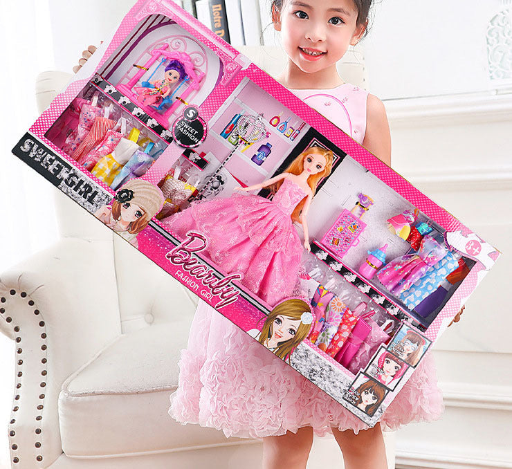 Large Dolls & Clothes Girls Play Gift Set