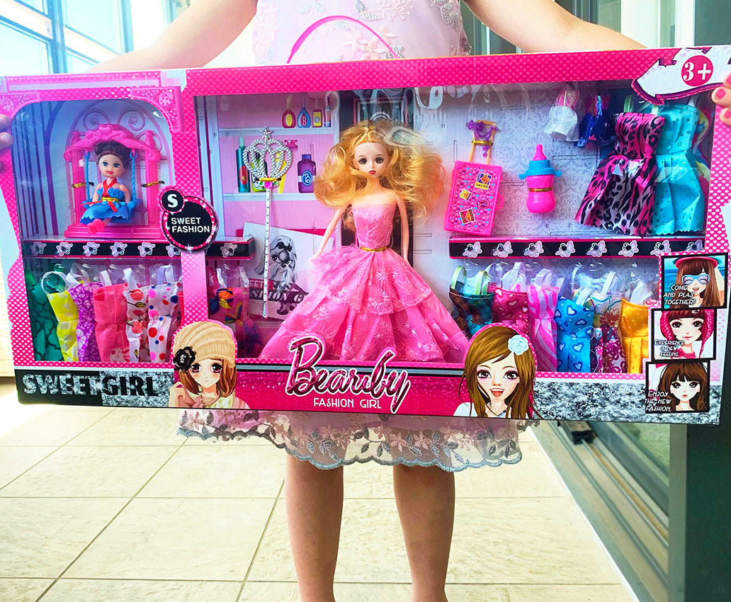 Large Dolls & Clothes Girls Play Gift Set