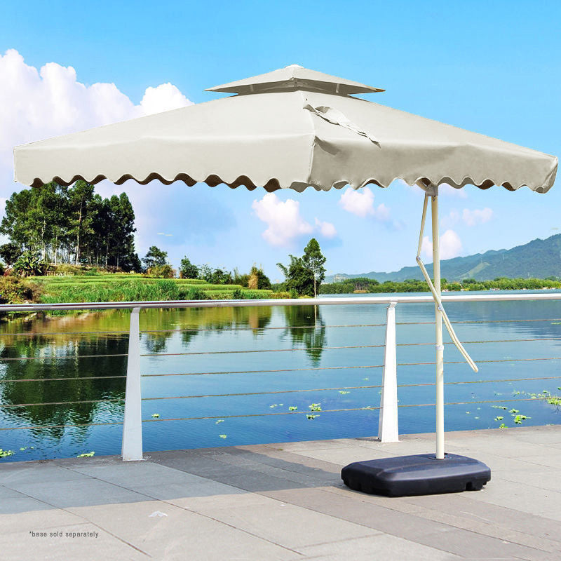 large square patio umbrella Varossa 3.5m Large Square Cantilever Outdoor Umbrella (Cream White)