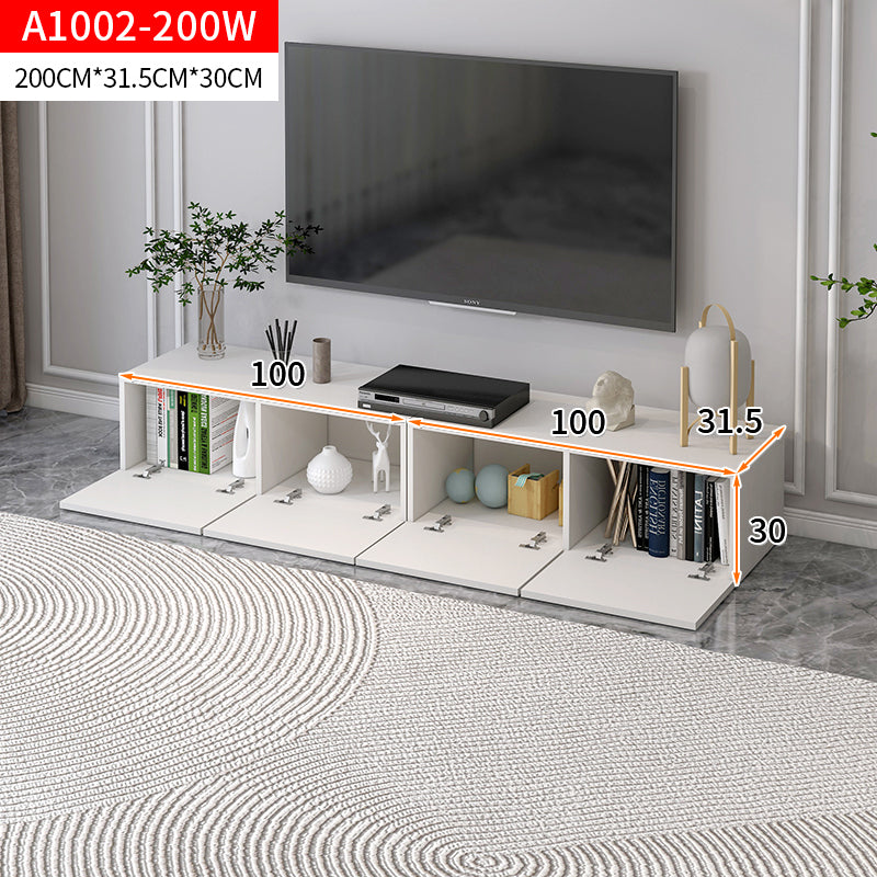 2m Lusso Designer Wooden TV Cabinet Entertainment Unit 200cm (White)