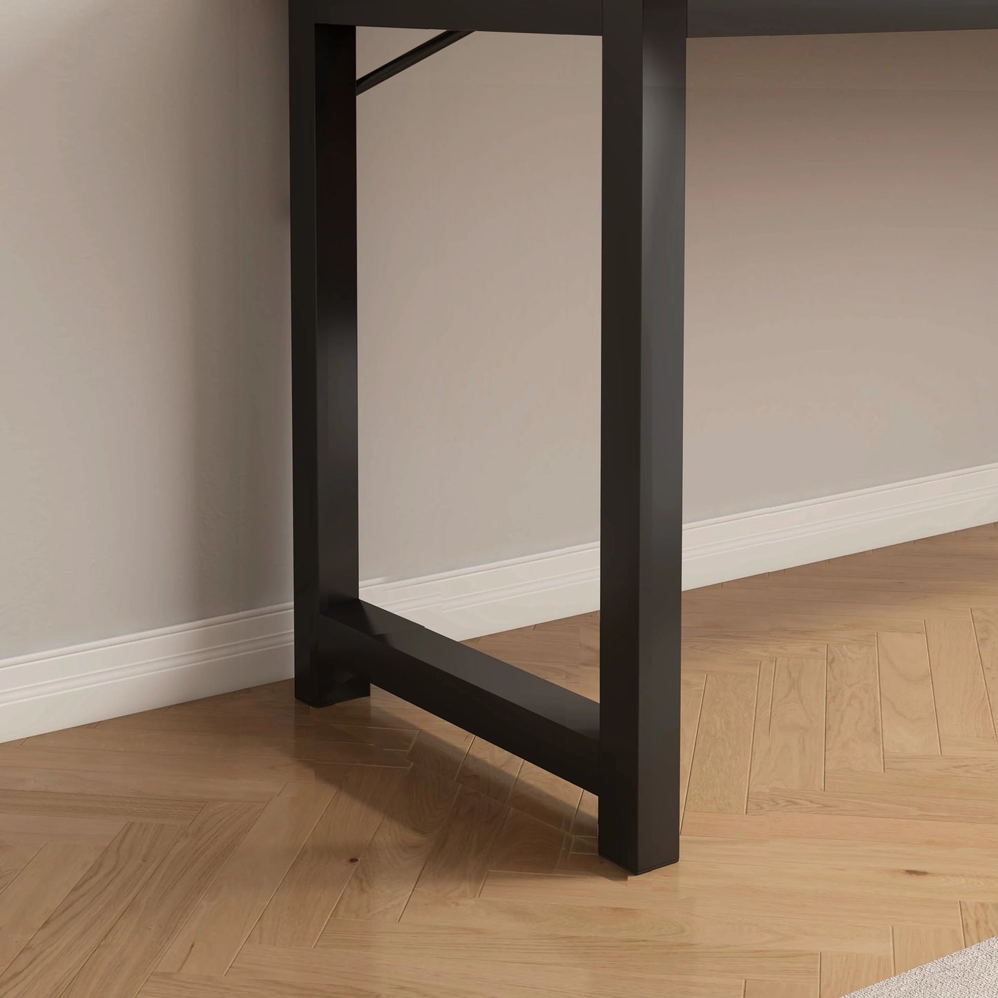 Profile Console Table Wood & Metal Narrow Desk (Driftwood Grey)