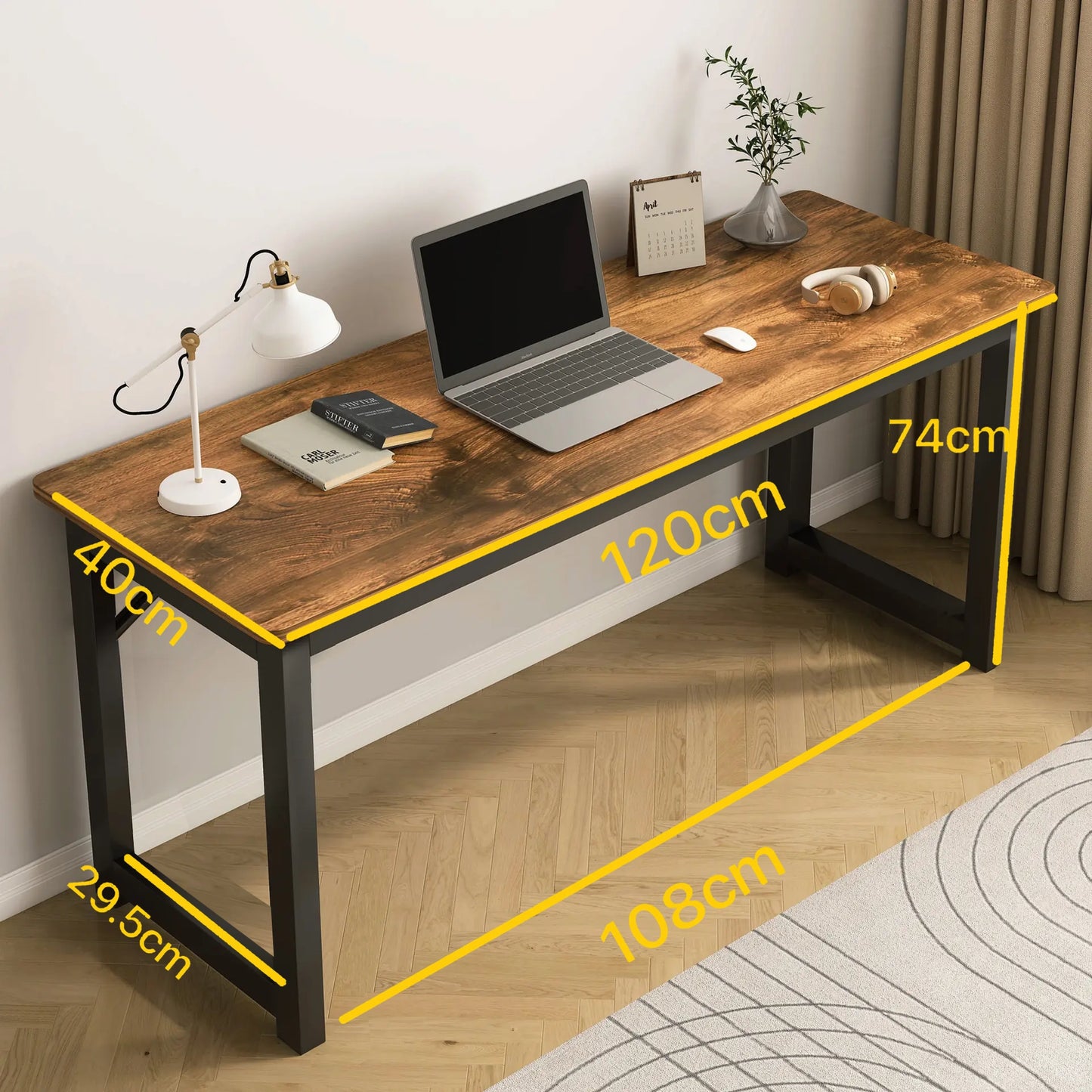 Profile Console Table Wood & Metal Narrow Desk (Driftwood Grey)