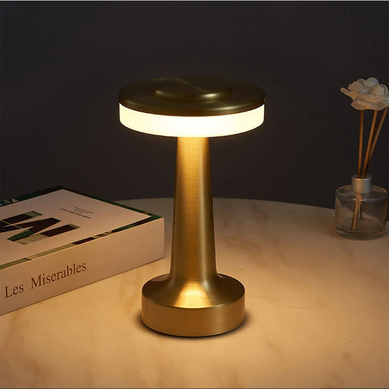 Luxe LED Table Lamp Portable Cordless Touch Sensor Night Light (Gold)