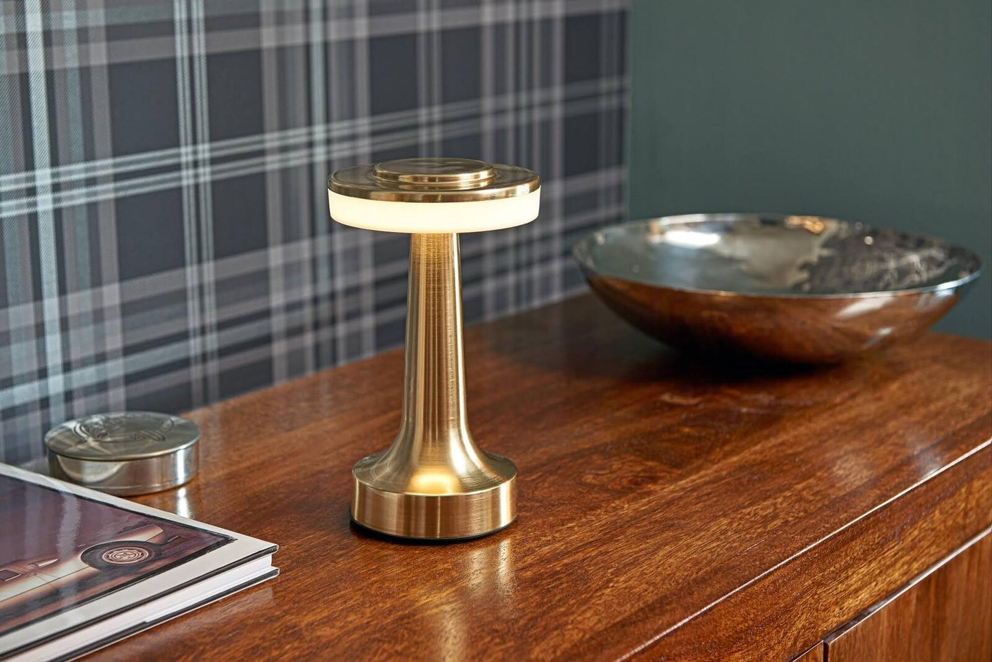 Luxe LED Table Lamp Portable Cordless Touch Sensor Night Light (Gold)