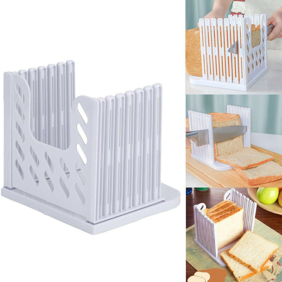 Easy Clean Bread Cutter Slicer Portable Toast Slicing Guide