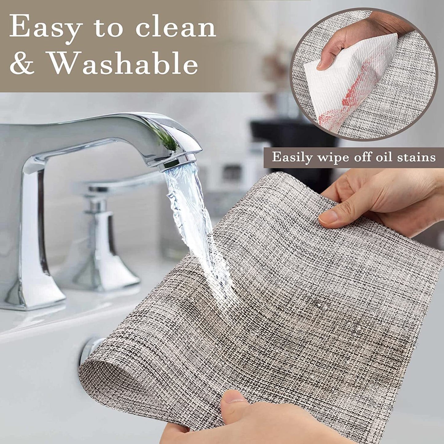 Classic Placemat Dining Table Heat Resistant Pad Weave Mat (Grey)