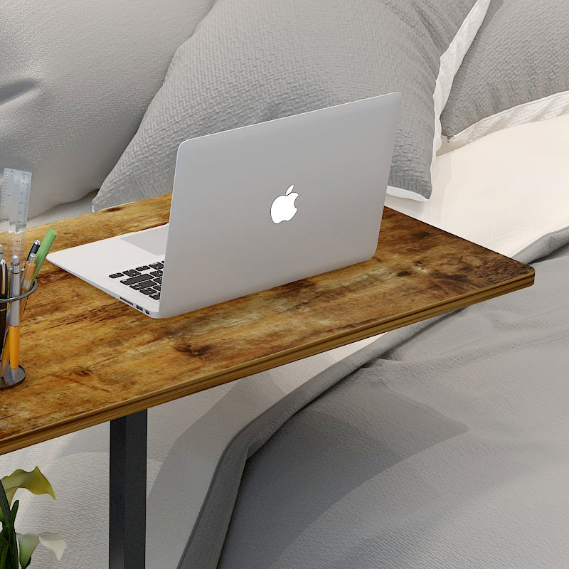 Large Supreme Rustic Sofa Bed Side Table Laptop Desk with Shelves & Wheels