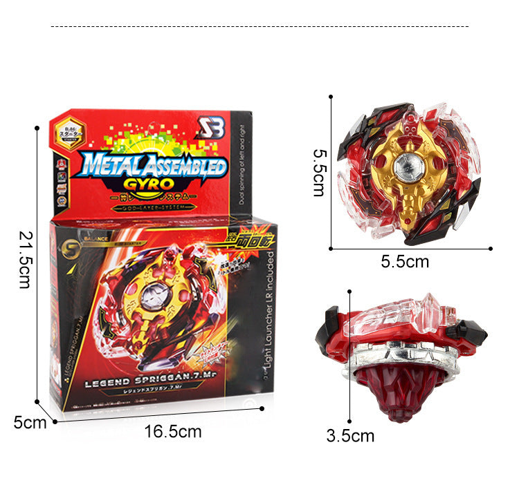 Metal Blade Burst Battle Gyro Spinning Top and Two-Way Launcher Set