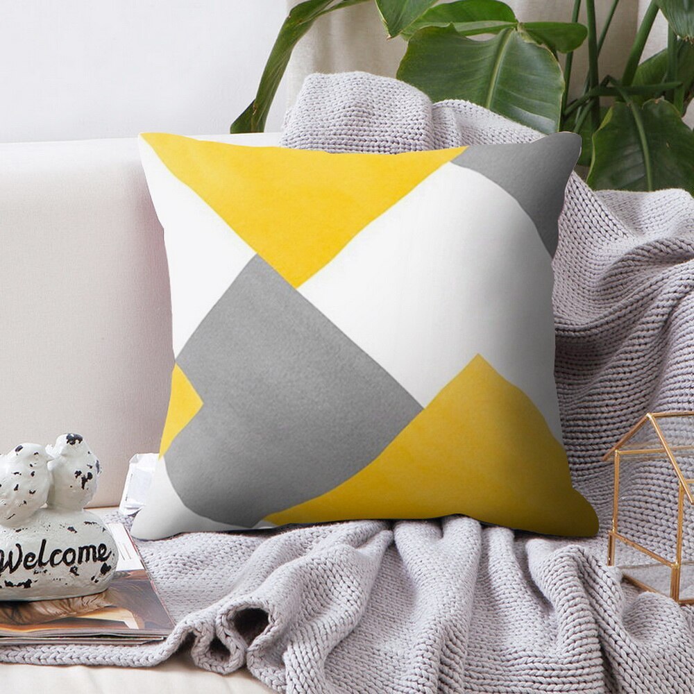Soft Plush Geometric Cushion Decorative Throw Pillow