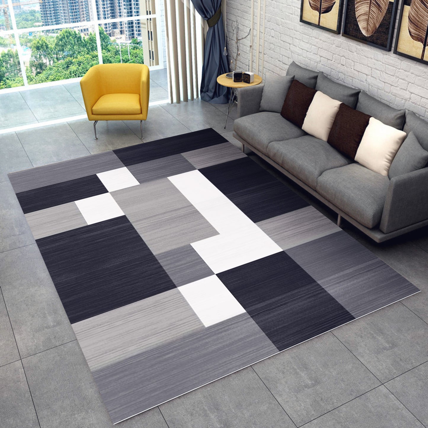 XL Extra Large Check Rug Carpet Mat (300 x 200)