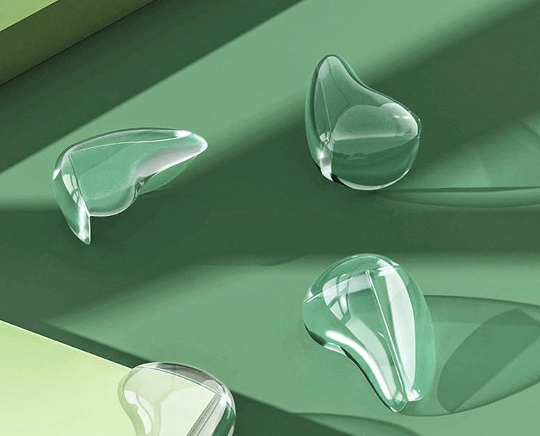 12 PCS Water Drop Shaped Table Corner Cover Self-adhesive Silicone Guards Protectors for Furniture