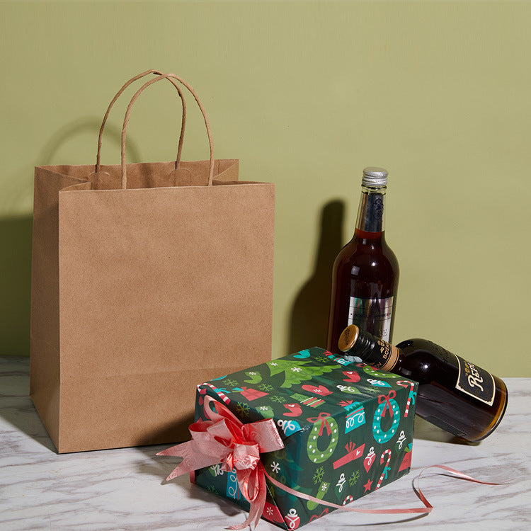 20 X Kraft Paper Bags Bulk Pack Gift Shopping Brown Retail Bag with Handles