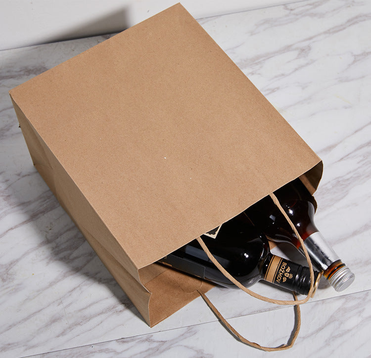 20 X Kraft Paper Bags Bulk Pack Gift Shopping Brown Retail Bag with Handles