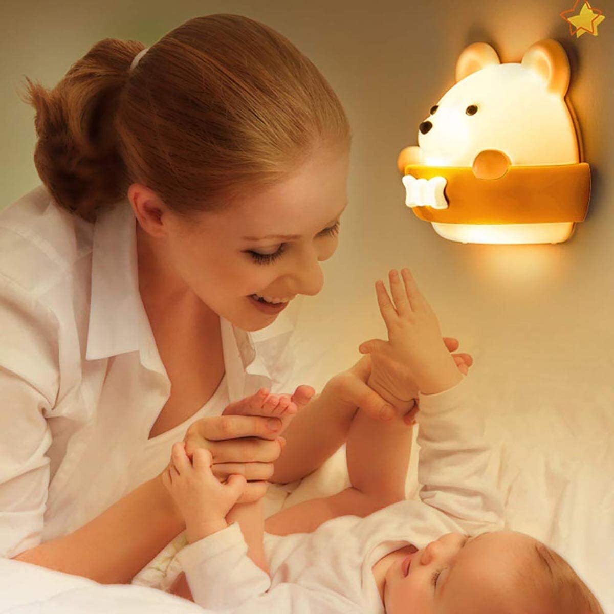 Multifunction Cute Bear Remote Control LED Light USB Rechargeable Lamp
