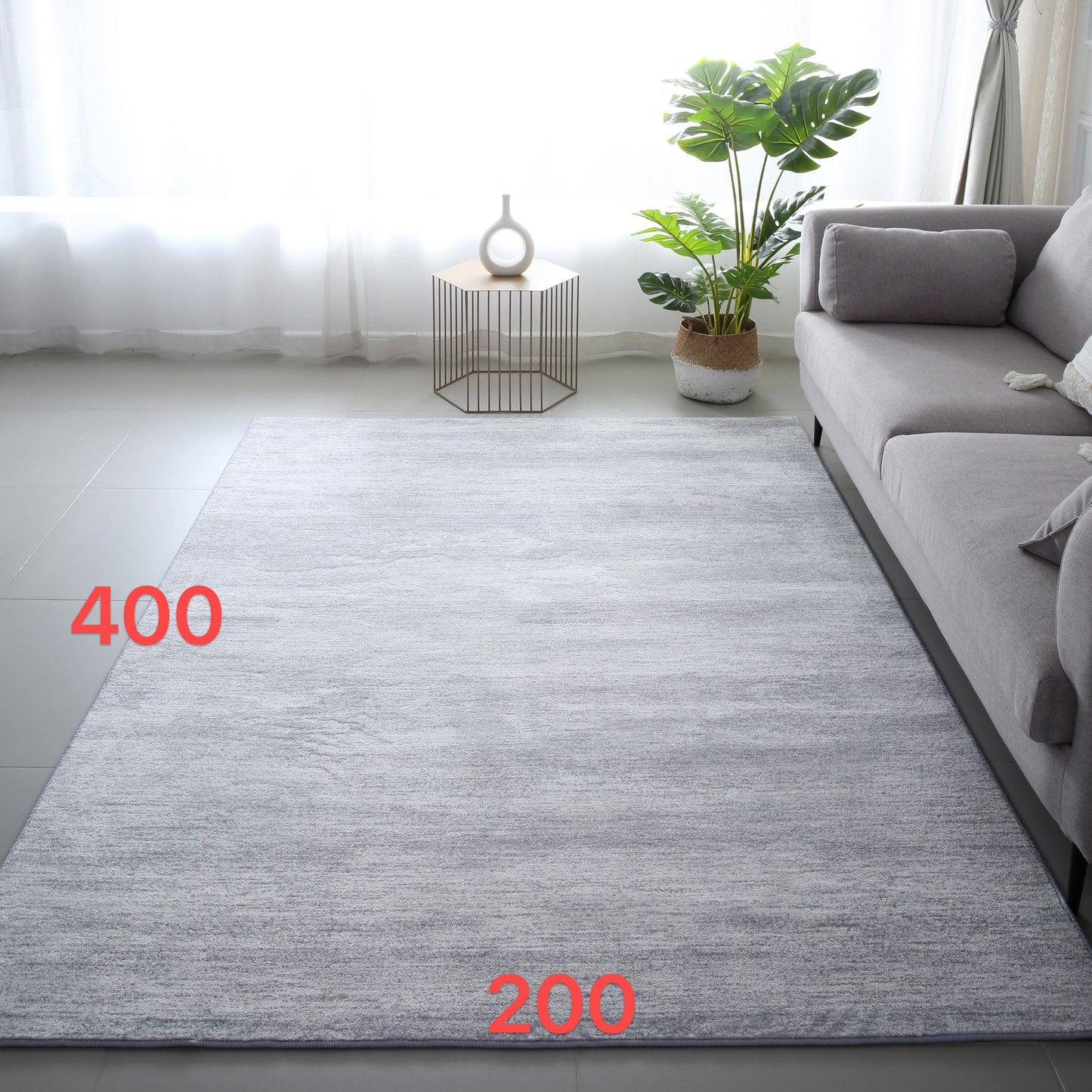 4m Extra Large Lush Plush Adobe Carpet Rug (400 x 200)