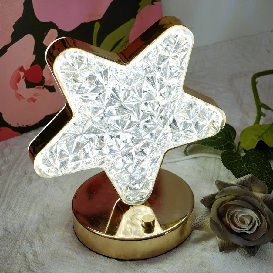 Luxury Star Lamp Crystal Diamond LED Cordless Night Light