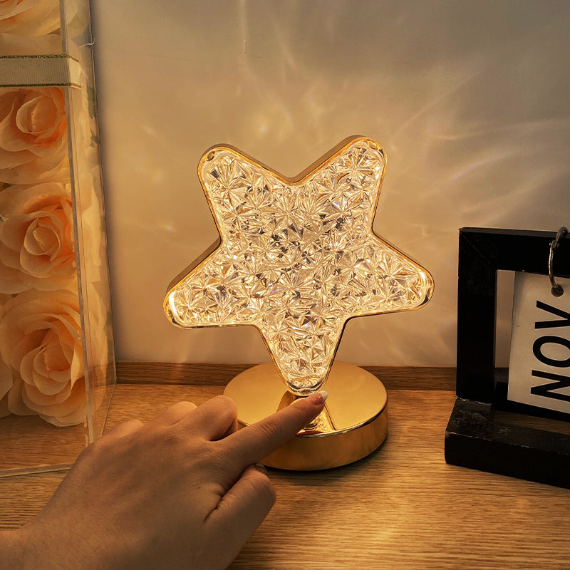 Luxury Star Lamp Crystal Diamond LED Cordless Night Light