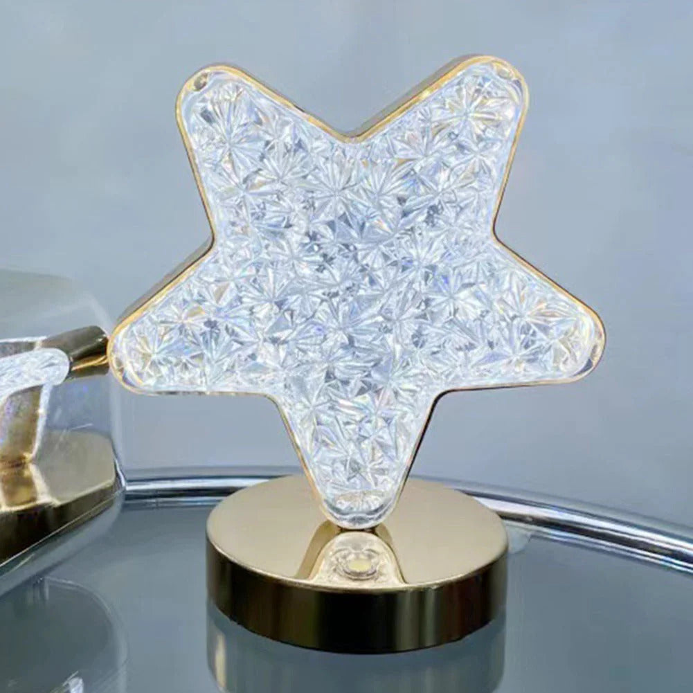 Luxury Star Lamp Crystal Diamond LED Cordless Night Light