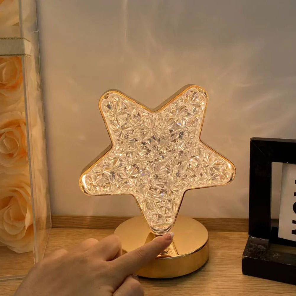 Luxury Star Lamp Crystal Diamond LED Cordless Night Light