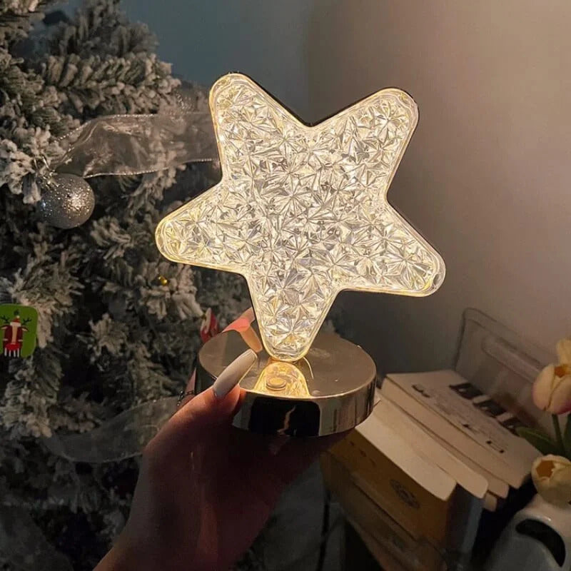 Luxury Star Lamp Crystal Diamond LED Cordless Night Light
