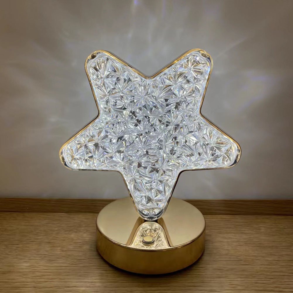 Luxury Star Lamp Crystal Diamond LED Cordless Night Light