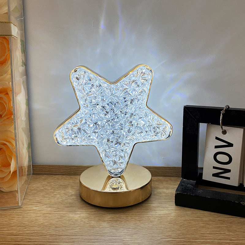 Luxury Star Lamp Crystal Diamond LED Cordless Night Light