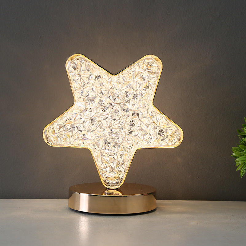 Luxury Star Lamp Crystal Diamond LED Cordless Night Light