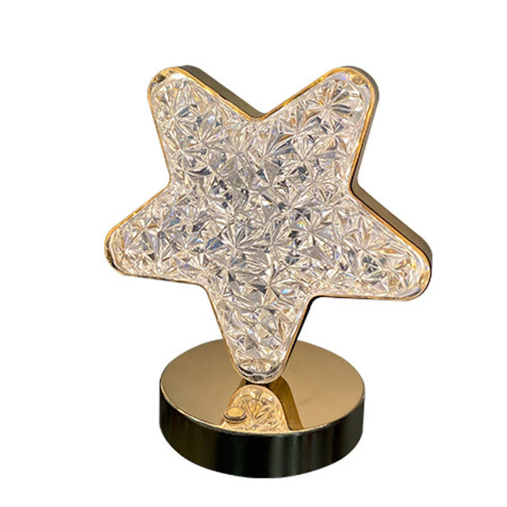 Luxury Star Lamp Crystal Diamond LED Cordless Night Light