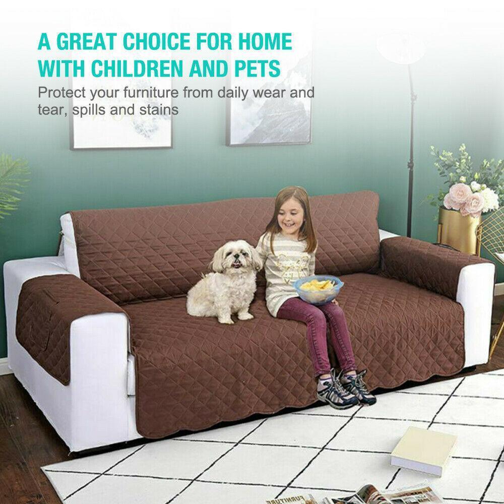 2-Seater Sofa Slipcover Quilted Couch Cover Water Resistant Furniture Protector